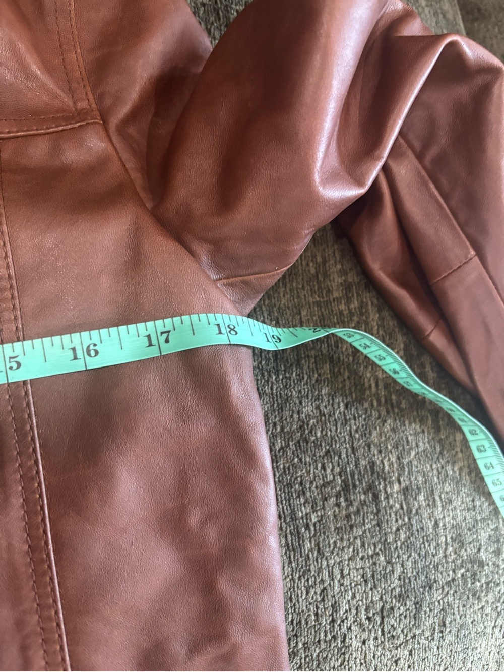 H&M Premium Selection Leather Jacket For Women (Brown) XS - Picture 9 of 12